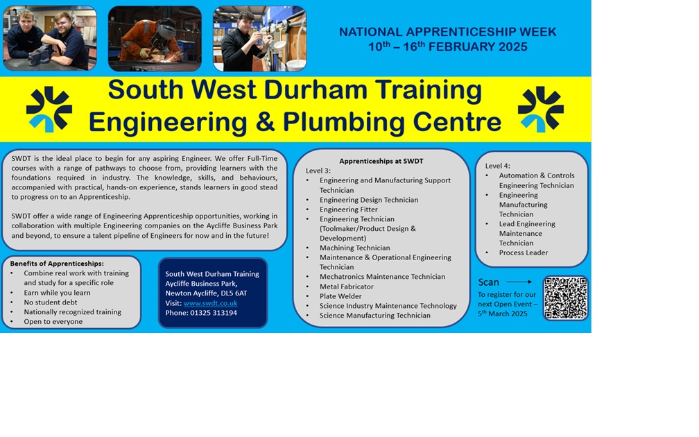 SOUTH WEST DURHAM TRAINING: Engineering and Plumbing Centre